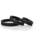 RingO Pro x3 Silicone Cock Rings Set Waterproof - Black