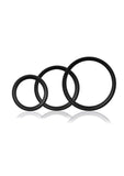 RingO Pro x3 Silicone Cock Rings Set Waterproof - Black