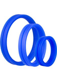 RingO Pro x3 Silicone Cock Rings Set Waterproof - Blue