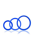RingO Pro x3 Silicone Cock Rings Set Waterproof - Blue