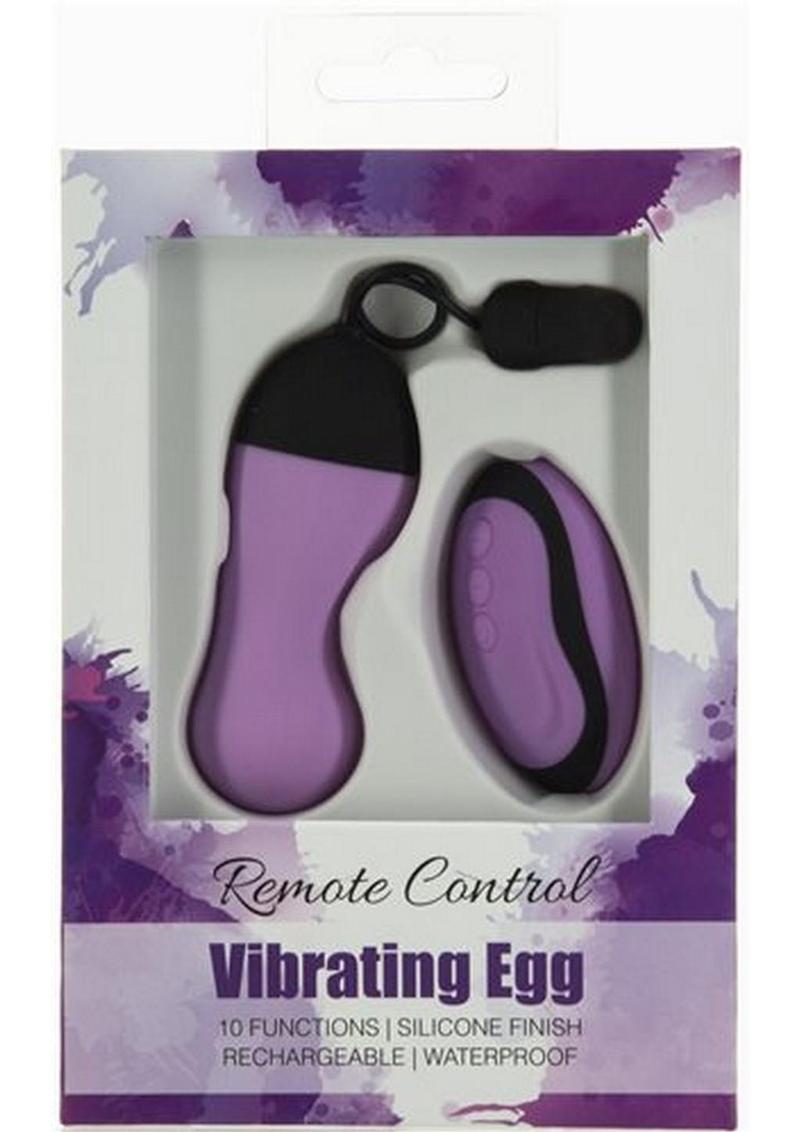 Simple & True Vibrating Rechargeable Silicone Egg with Remote Control - Purple