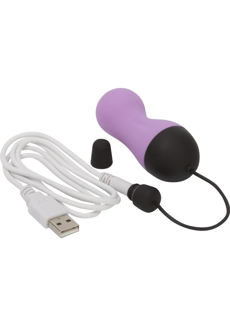 Simple & True Vibrating Rechargeable Silicone Egg with Remote Control - Purple