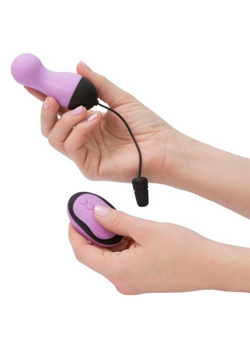 Simple & True Vibrating Rechargeable Silicone Egg with Remote Control - Purple