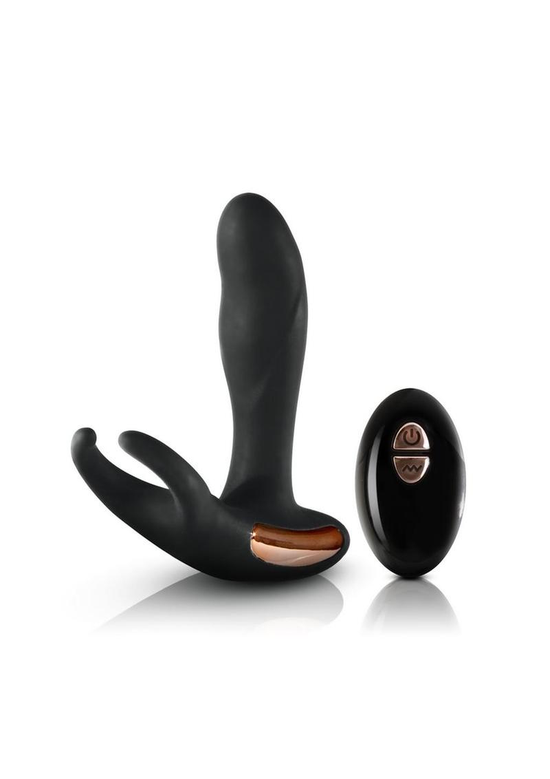 Renegade Sphinx Rechargeable Silicone Warming Prostate Massager with Remote Control - Black