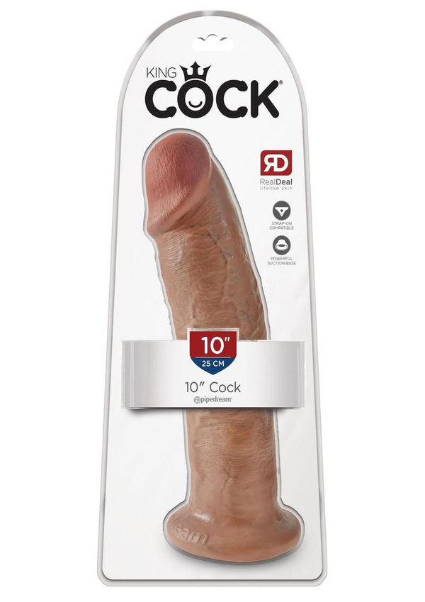 King Cock Realistic Dildo 10in - Caramel