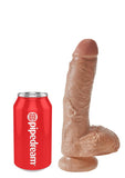 King Cock Dildo with Balls 8in - Caramel