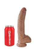 King Cock Dildo with Balls 9in - Caramel