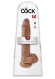King Cock Dildo with Balls 10in - Caramel