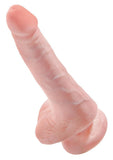 King Cock Dildo with Balls 6in - Vanilla
