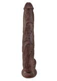King Cock Dildo with Balls 14in - Chocolate
