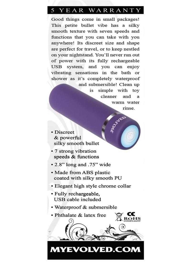 Purple Passion Rechargeable Silky Smooth Bullet - Purple