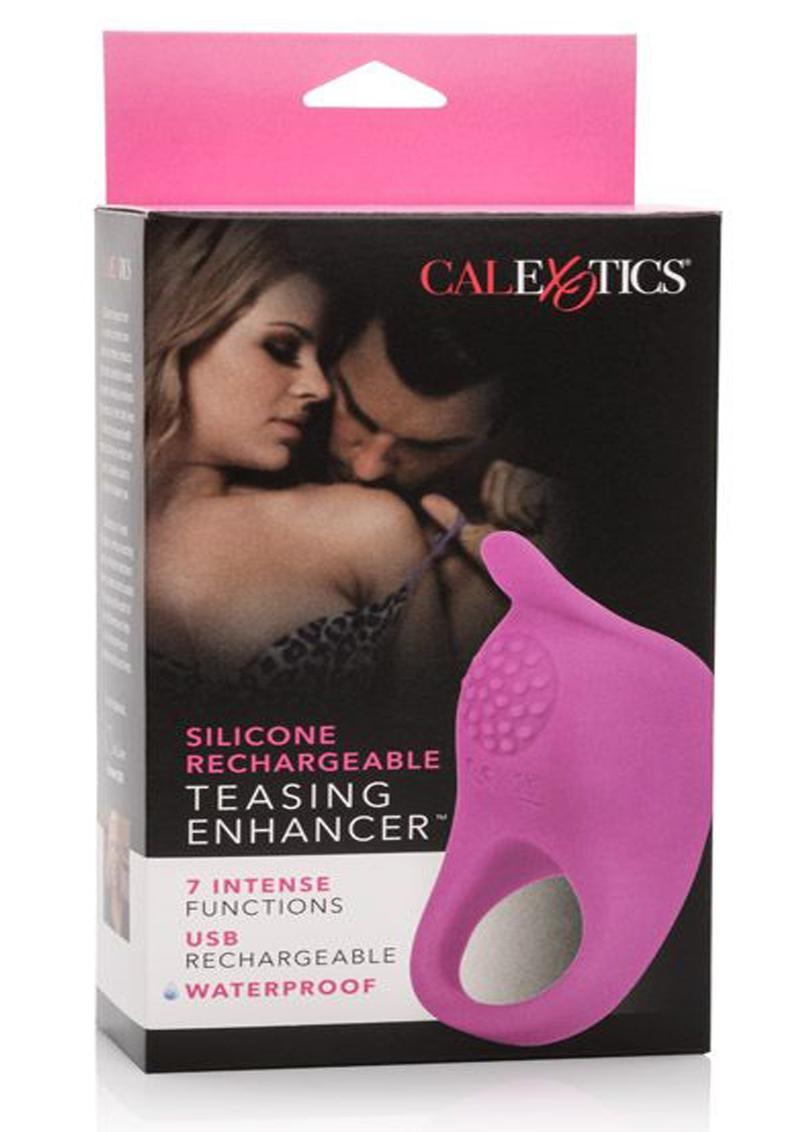 Couple's Enhancers Silicone Rechargeable Teasing Enhancer Cock Ring - Pink