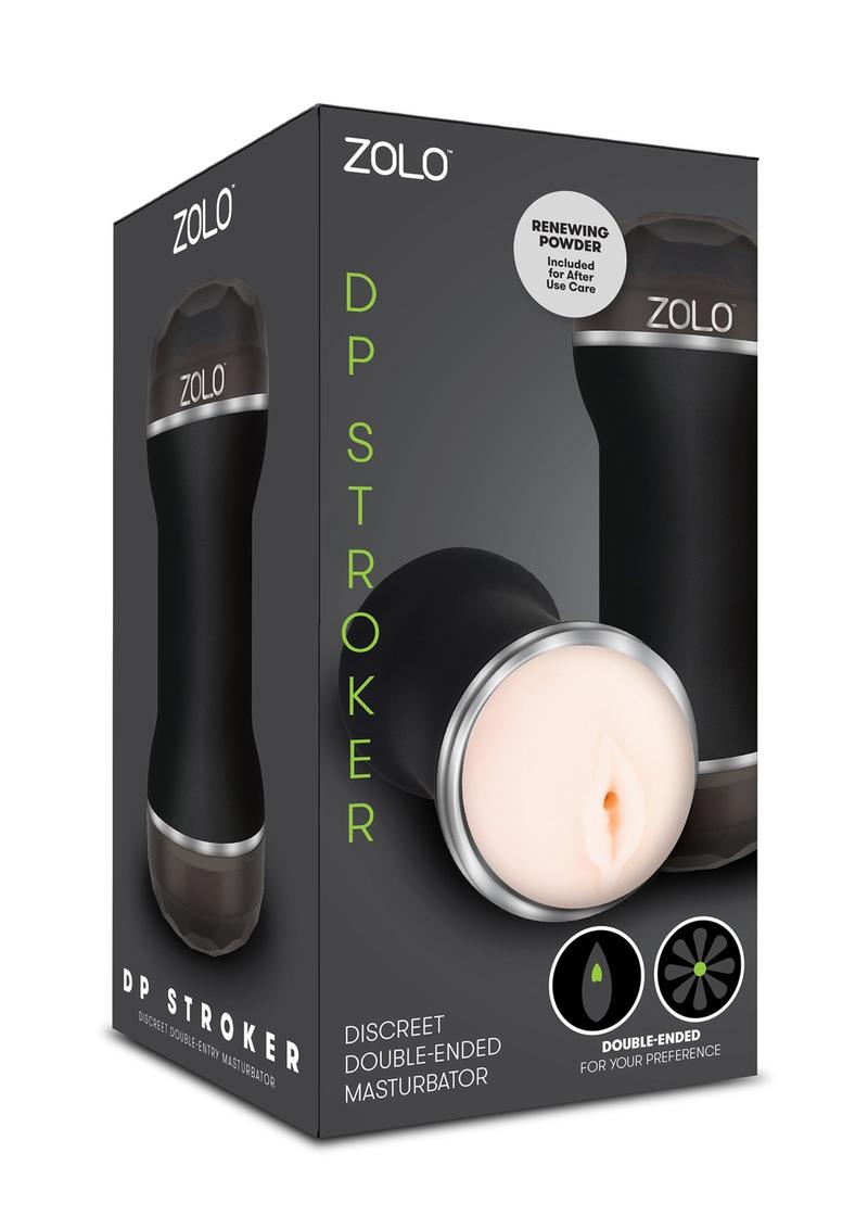 ZOLO DP Stroker Double Entry Masturbator - Pussy and Butt - Vanilla/Black