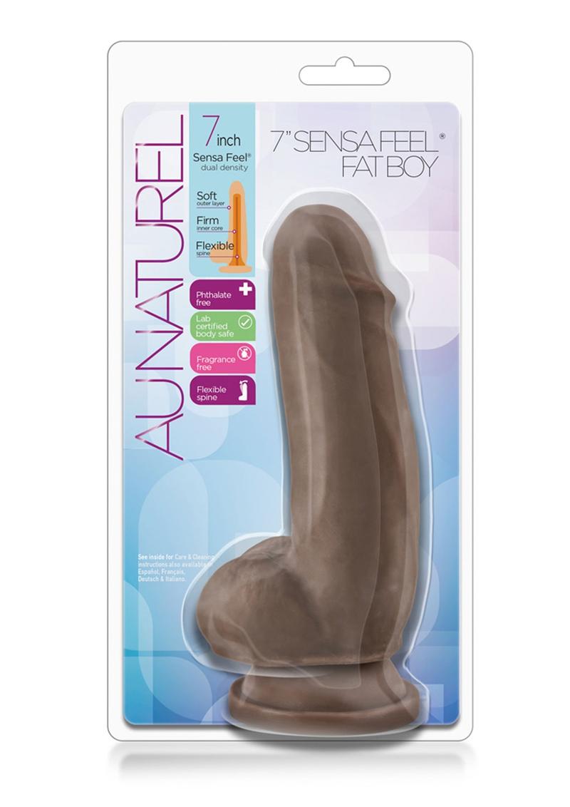 Au Naturel Sensa Feel Fat Boy Dildo 7in - Chocolate