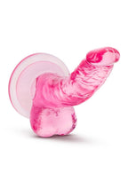 Naturally Yours Mini Dildo with Balls 4.75in - Pink