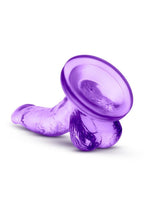 Naturally Yours Mini Dildo with Balls 4.75in - Purple