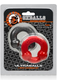 Oxballs Ultraballs Cock Ring Set (2 pack) - Red and Silver