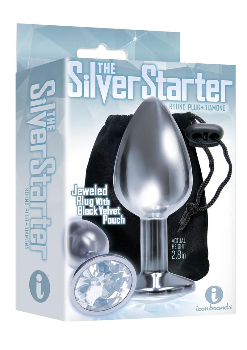The 9's - The Silver Starter Bejeweled Stainless Steel Plug - Diamond