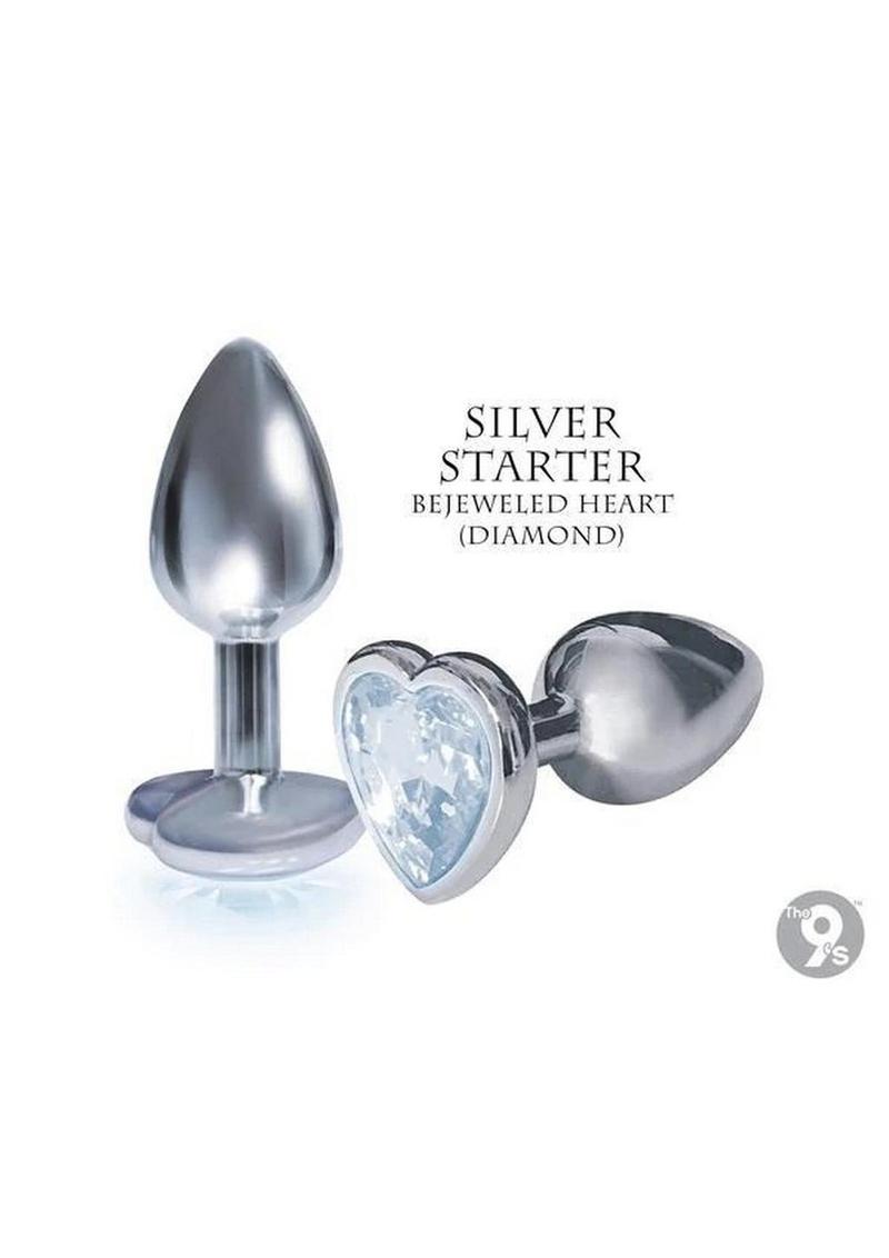 The 9's - The Silver Starter Bejeweled Heart Stainless Steel Plug - Diamond