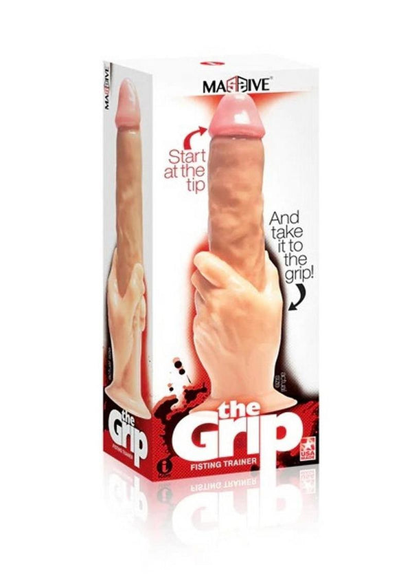 Falcon The Grip Fisting Trainer Realistic Cock In Hand Dildo 14in - Vanilla