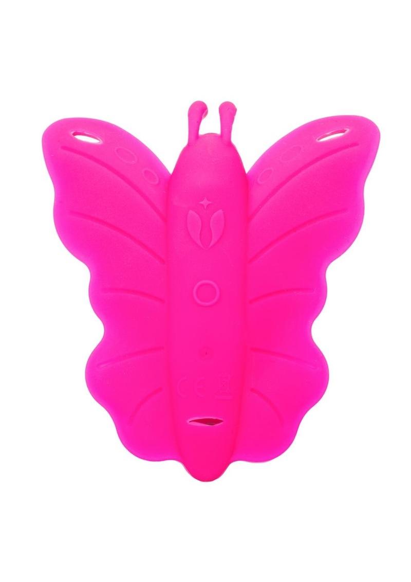 Venus Butterfly Silicone Rechargeable Strap-On with Remote Control - Pink