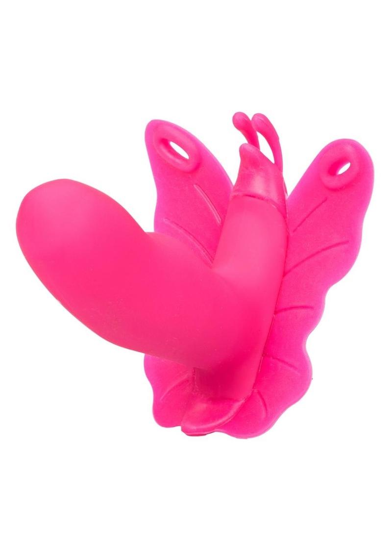 Venus Butterfly Silicone Rechargeable Strap-On with Remote Control - Pink