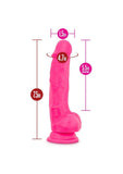 Ruse Hypnotize Silicone Dildo with Balls 7.5in - Hot Pink