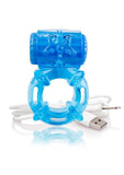 Charged BigO Rechargeable Vibrating Cock Ring - Blue