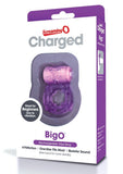 Charged BigO Rechargeable Vibrating Cock Ring - Purple