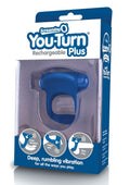 You-Turn Rechargeable Plus Silicone Cock Ring - Blueberry