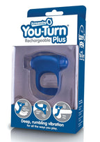 You-Turn Rechargeable Plus Silicone Cock Ring - Blueberry