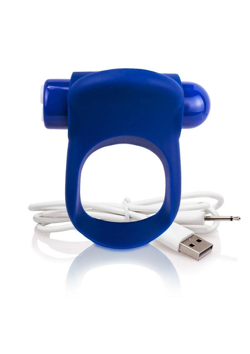 You-Turn Rechargeable Plus Silicone Cock Ring - Blueberry