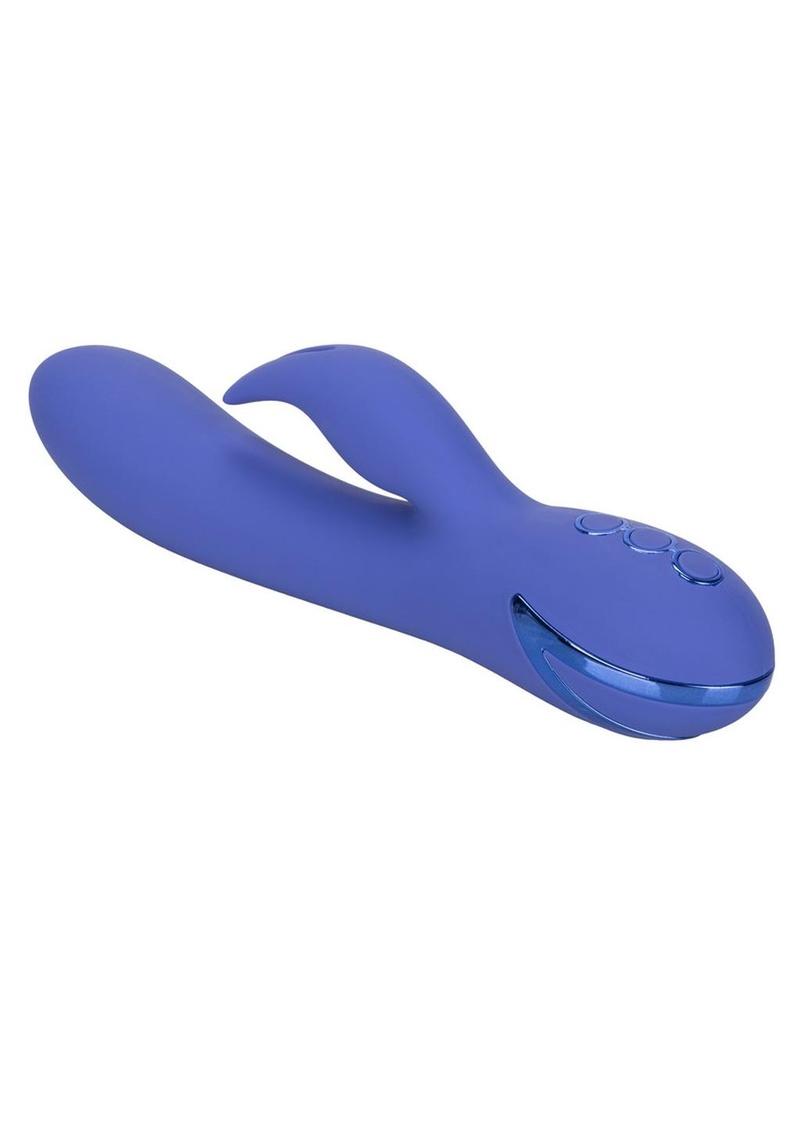 California Dreaming Beverly Hills Bunny Silicone Rabbit Vibrator - Blue