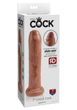 King Cock Uncut Cock Dildo 7in - Caramel