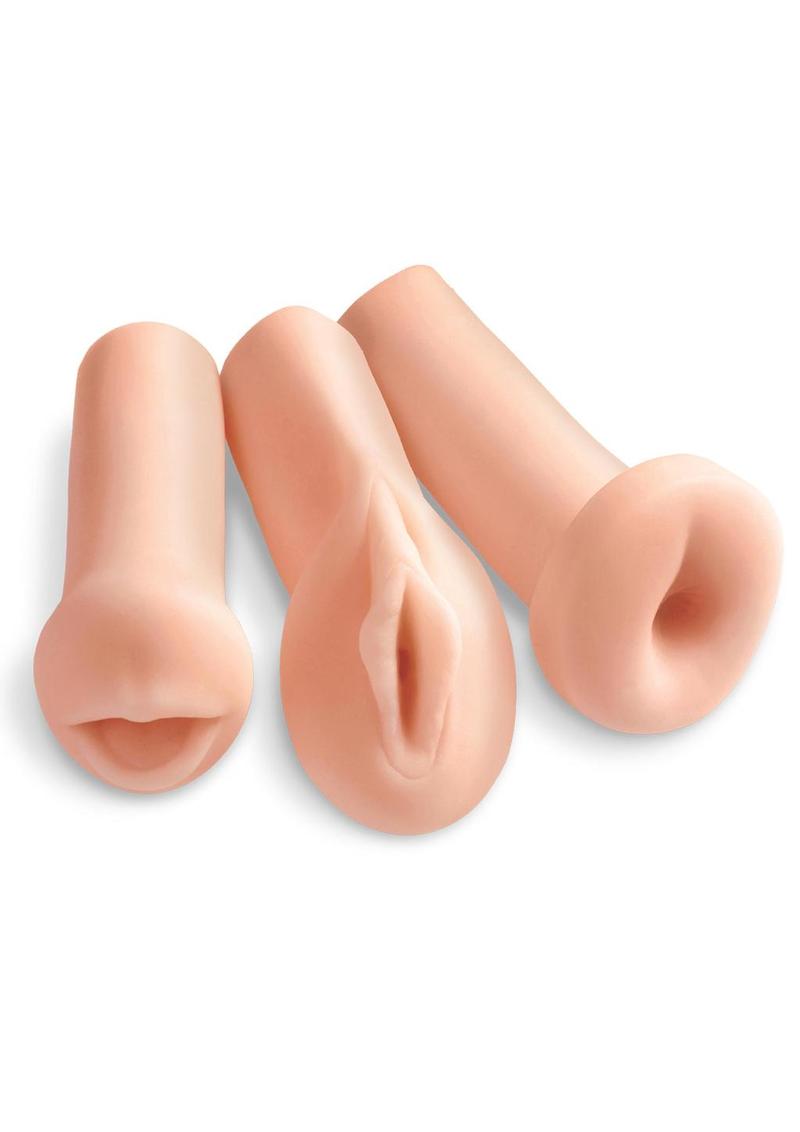 Pipedream Extreme Toyz All 3 Holes Masturbator Kit (4 Pieces) - Vanilla