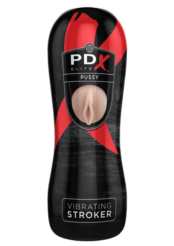 PDX Elite Vibrating Pussy Masturbator with Bullet - Pussy - Vanilla/Black