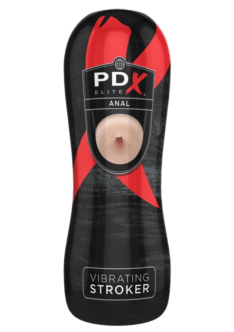 PDX Elite Vibrating Anal Masturbator with Bullet - Butt - Vanilla/Black