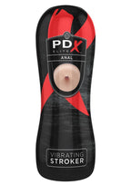 PDX Elite Vibrating Anal Masturbator with Bullet - Butt - Vanilla/Black