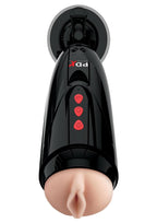 PDX Elite Rechargeable Dirty Talk Starter Masturbator - Pussy - Vanilla/Black