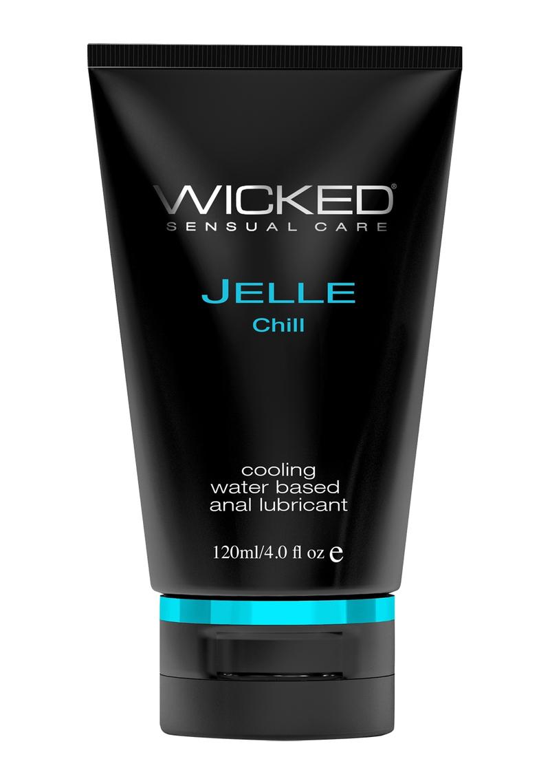 Wicked Jelle Chill Water Based Cooling Anal Gel Lubricant 4oz Tube