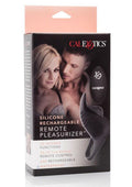 Couple's Enhancers Silicone USB Rechargeable Pleasurizer Vibrating Couples Ring with Remote Control - Black