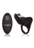 Couple's Enhancers Silicone USB Rechargeable Pleasurizer Vibrating Couples Ring with Remote Control - Black