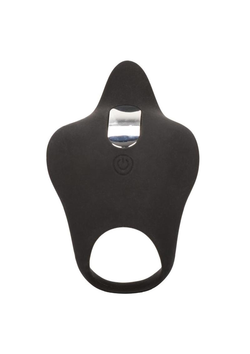 Couple's Enhancers Silicone USB Rechargeable Pleasurizer Vibrating Couples Ring with Remote Control - Black