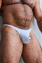 Alfons Dovana 18k Gold Prince Albert Thong White