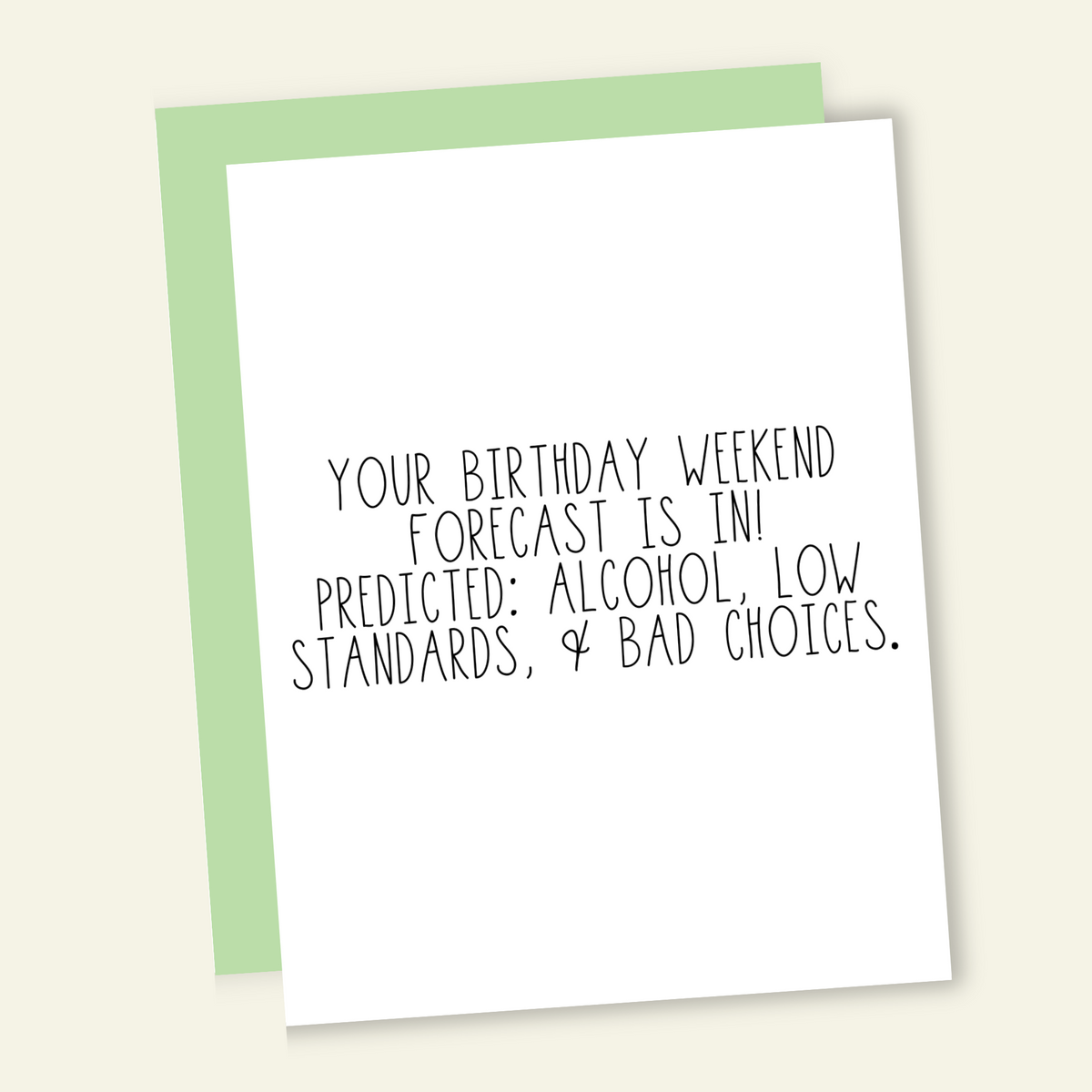 Birthday Weekend Forecast: Alcohol + Bad Decisions Card