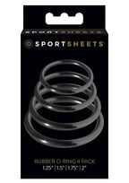 Sportsheets Rubber O Ring Cock Ring (4 Pack) - Black