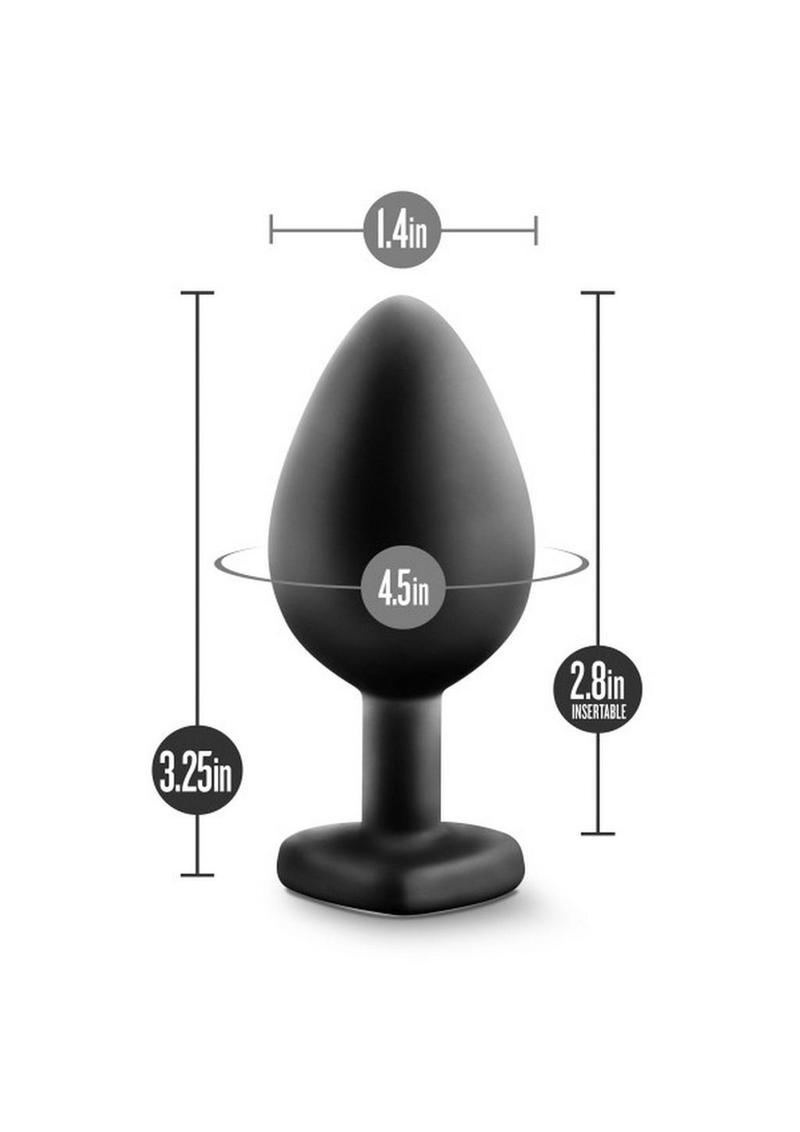Temptasia Bling Plug Silicone Butt Plug - Medium - Black
