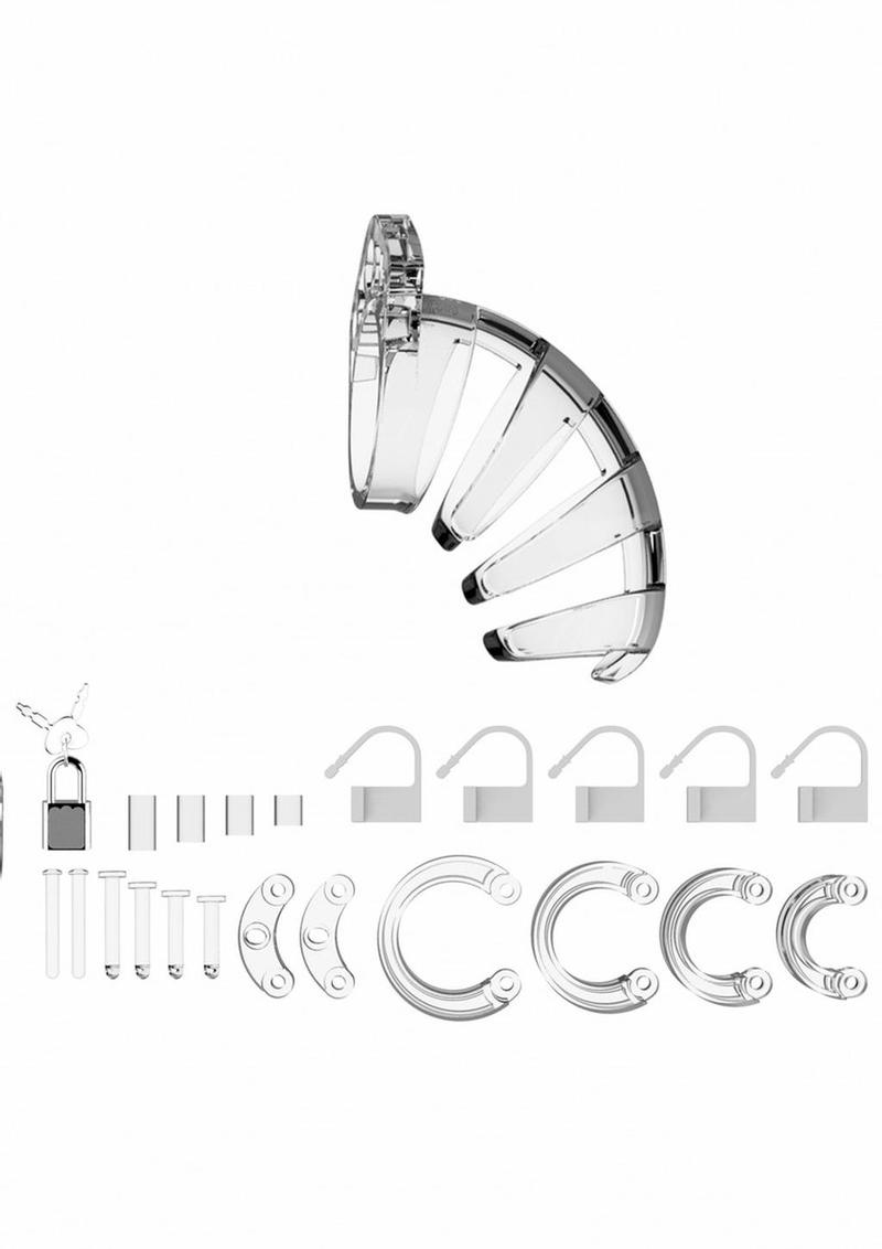 Man Cage Model 02 Male Chastity with Lock 3.5in - Clear