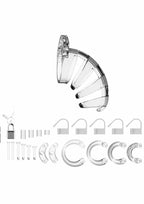Man Cage Model 02 Male Chastity with Lock 3.5in - Clear