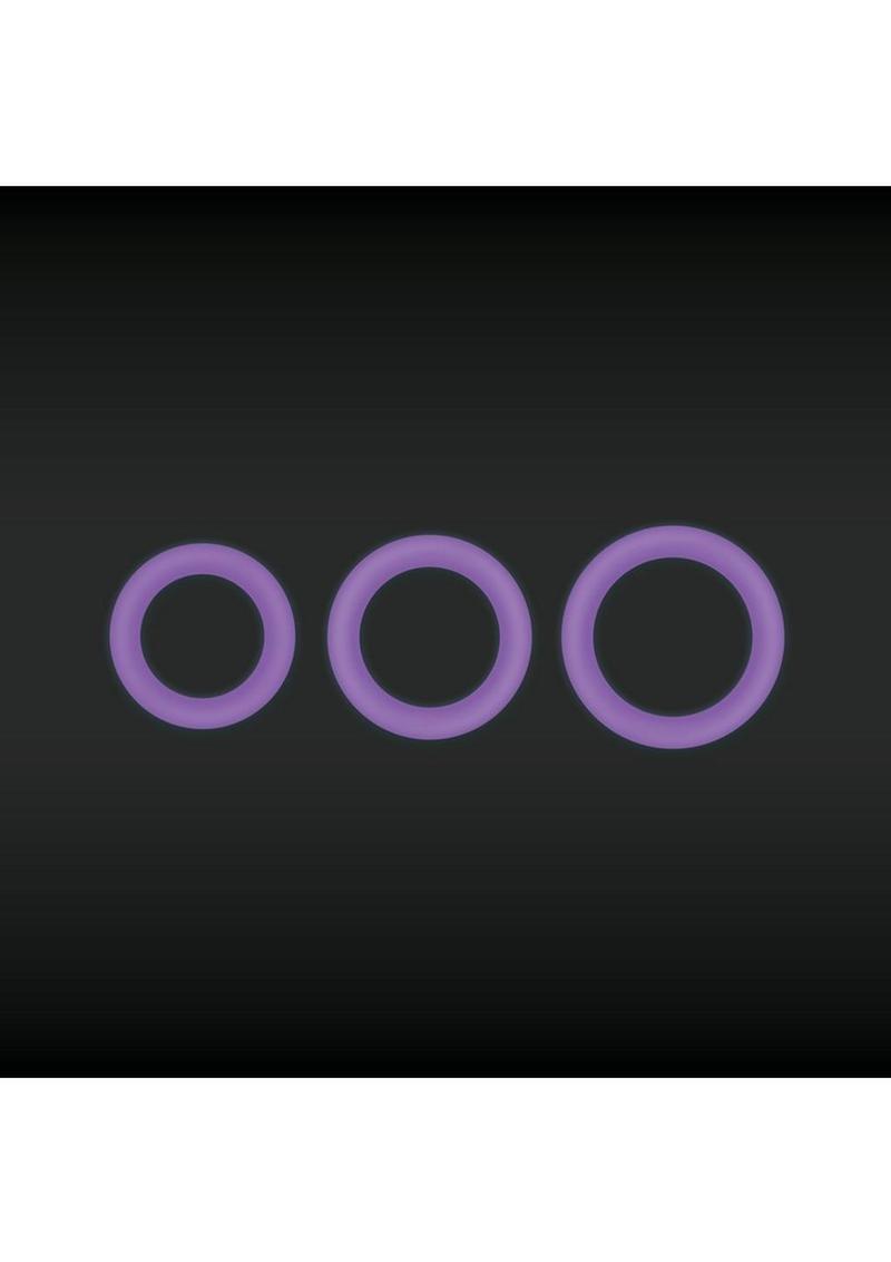 Firefly Halo Medium Silicone Cock Ring Glow In The Dark - Purple